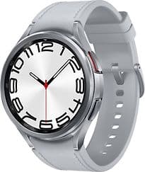 Samsung Galaxy Watch 6 Classic 47 mm Boîtier en acier inoxydable argent Bracelet Cuir M/L argent [Wi-Fi]