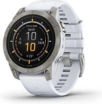 Garmin Epix Pro (Gen 2) 47 mm blanc pierre/titane avec bracelet en silicone blanc [Wi-Fi, Sapphire Edition]