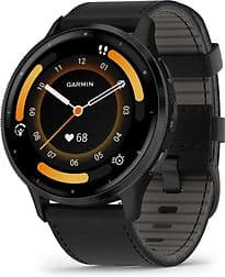 Garmin Venu 3 45 mm gris ardoise Bracelet cuir noir [Wi-Fi]