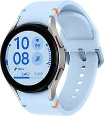 Samsung Galaxy Watch FE 40 mm Boîtier aluminium argent Bracelet silicone bleu [Wi-Fi]