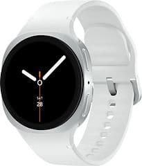 Samsung Galaxy Watch8 40 mm Boîtier aluminium argent sur Sport en silicone S/M blanc [Wi-Fi]