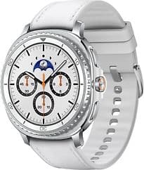 Samsung Galaxy Watch8 Classic 46 mm Boîtier aluminium blanc sur Hybride premium blanc [Wi-Fi + 4G]