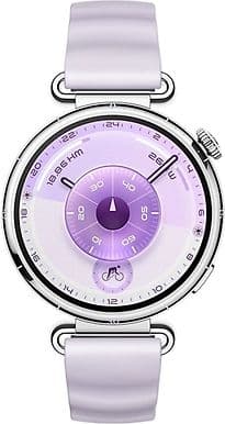 Huawei Watch GT 6 41 mm boîtier en acier inoxydable argent avec bracelet en fluoroélastomère violet