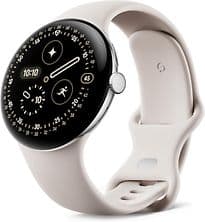 Google Pixel Watch 4 41 mm Boîtier en aluminium couleur argent poli avec bracelet Sport Band porcelaine [Wi‑Fi + 4G]