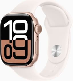 Apple Watch Series 10 Aluminium 42 mm (2024) GPS + Cellular roségold Sportband M/L rosé