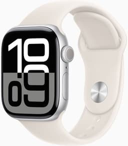 Apple Watch Series 10 Aluminium 42 mm (2024) GPS silver Sportband M/L Stjärnglans