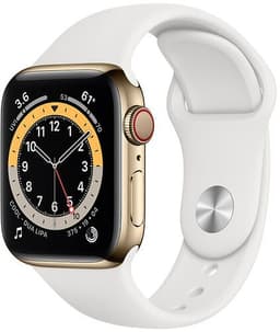 Apple Watch Series 6 Rostfritt stål 40 mm (2020) guld Sportband vit