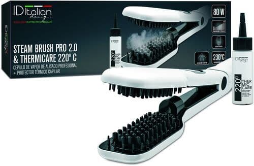 Italian Design Steam Brush Pro 2.0 & Thermicare Hårplättare vit