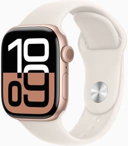 Apple Watch Series 10 Aluminium 42 mm (2024) GPS Roséguld Sportband M/L Stjärnglans