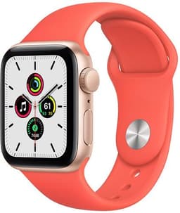 Apple Watch SE Aluminium 40 mm (2020) WiFi + Cellular Guld Sportarmband Citrusrosa S/M