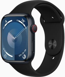 Apple Watch Series 9 Aluminium 45 mm (2023) GPS Midnatt Sportband svart M/L