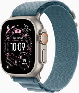 Apple Watch Ultra 3 (2025) GPS + Cellular naturligt titan Alpine Loop M ljusblå