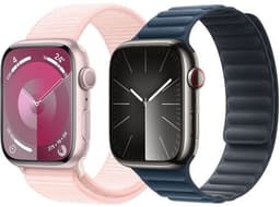 Apple Watch Series 9 Rostfritt stål 41 mm (2023) GPS + Cellular silver sportarmband Polstjärnan M/L