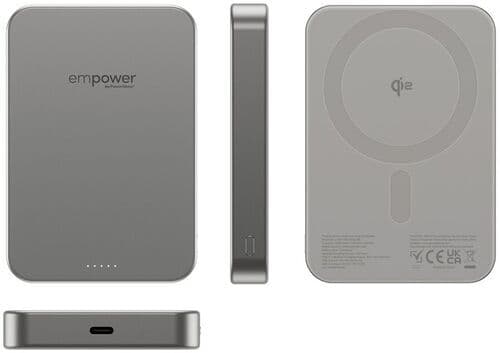 Trådlös MagSafe-powerbank med USB-C-port, 10.000 mAh, 15 W empower von PanzerGlass 10000 mAh USB-C Power Bank