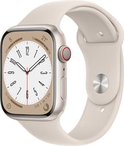 Apple Watch Series 8 Aluminium 45 mm (2022) GPS + Cellular Stjärnglans Sportband Stjärnglans M/L