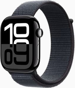 Apple Watch Series 10 Aluminium 46 mm (2024) GPS + Cellular jet black Sportloop svartlila