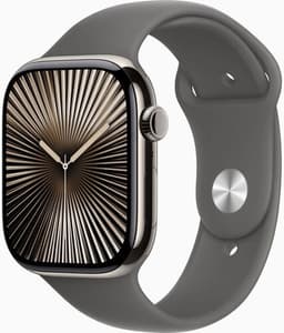 Apple Watch Series 10 Titan 46 mm (2024) GPS + Cellular naturlig Sportband S/M granitgrå