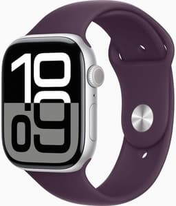 Apple Watch Series 10 Aluminium 46 mm (2024) GPS silver Sportband M/L plommon