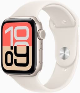 Apple Watch SE 3 44 mm (2025) GPS + Cellular Stjärnglans sportarmband Stjärnglans S/M