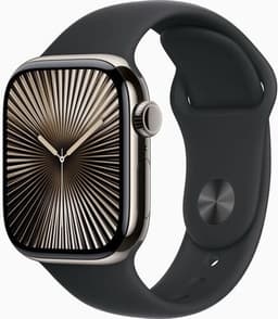 Apple Watch Series 10 Titan 42 mm (2024) GPS + Cellular naturlig Sportband M/L svart