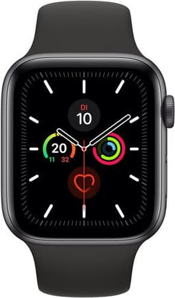 Apple Watch Series 5 (2019) 44 mm Aluminium GPS + Cellular Rymdgrå Svart sportarmband