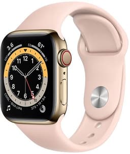 Apple Watch Series 6 Rostfritt stål 44 mm (2020) guld Sportband Sandrosa
