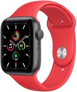 Apple Watch SE Aluminium 44 mm (2020) WiFi rymdgrå Sportband röd