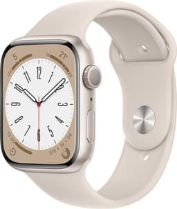 Apple Watch Series 8 Aluminium 45 mm (2022) GPS Stjärnglans Sportband Stjärnglans S/M