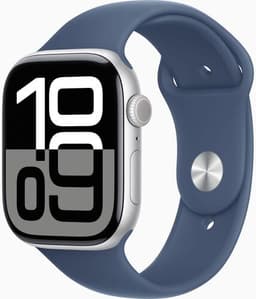 Apple Watch Series 10 Aluminium 46 mm (2024) GPS + Cellular silver Sportband M/L denim