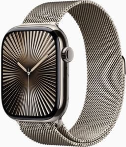 Apple Watch Series 10 Titan 46 mm (2024) GPS + Cellular Natur Milanesiskt Armband M/L Natur