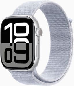 Apple Watch Series 10 Aluminium 46 mm (2024) GPS + Cellular silver Sportloop dimblå
