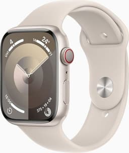 Apple Watch Series 9 Aluminium 45 mm (2023) GPS + Cellular Stjärnglans Sportband Stjärnglans M/L