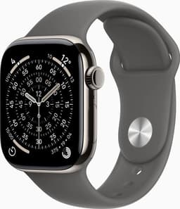 Apple Watch Series 11 Titan 42 mm (2025) GPS + Cellular Naturligt Titan Sportband M/L Stengrå