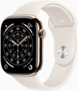 Apple Watch Series 11 Titan 46 mm (2025) GPS + Cellular guld Sportband M/L Stjärnglans