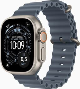 Apple Watch Ultra 3 (2025) GPS + Cellular Naturligt Titan Marinblått Ocean-armband