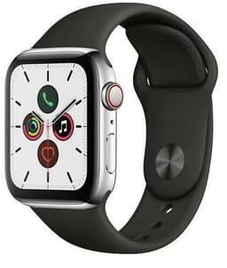 Apple Watch Series 5 (2019) 40 mm Titan GPS + Cellular silver Sportband svart