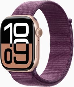 Apple Watch Series 10 Aluminium 46 mm (2024) GPS + Cellular roségold Sportloop plommon