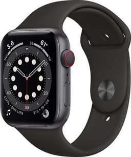 Apple Watch Series 6 Aluminium 44 mm (2020) GPS + Cellular rymdgrå Sportband svart