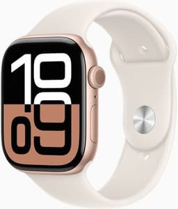 Apple Watch Series 10 Aluminium 46 mm (2024) GPS roségold Sportband M/L Stjärnglans