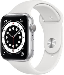 Apple Watch Series 6 Aluminium 44 mm (2020) GPS silver Sportband vit