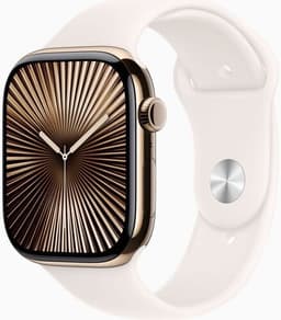 Apple Watch Series 10 Titan 46 mm (2024) GPS + Cellular guld Sportband M/L rosé
