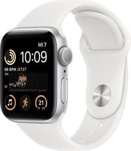 Apple Watch SE 40 mm (2022) GPS Silver Vitt sportband S/M