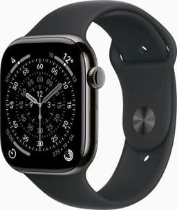 Apple Watch Series 11 Titan 46 mm (2025) GPS + Cellular skiffer Sportband M/L svart