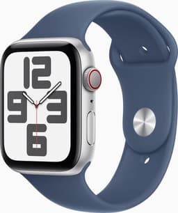 Apple Watch SE 44 mm (2022) GPS + Cellular silver Sportband denim S/M