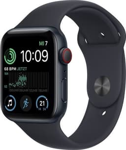 Apple Watch SE 44 mm (2022) GPS + Cellular Midnatt Sportband Midnatt S/M + M/L