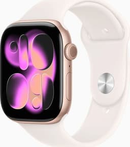 Apple Watch Series 11 Aluminium 46 mm (2025) GPS + Cellular Roséguld Sportband M/L Ljusrosa