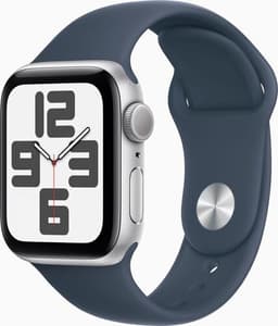 Apple Watch SE 40 mm (2022) GPS silver Sportband stormblå M/L