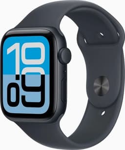 Apple Watch SE 3 44 mm (2025) GPS Midnatt sportarmband Midnatt M/L