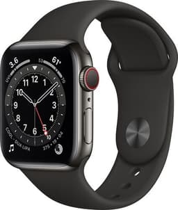 Apple Watch Series 6 Rostfritt stål 40 mm (2020) grafit Sportband svart M/L