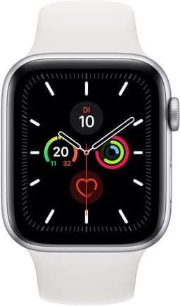 Apple Watch Series 5 (2019) 44 mm Aluminium GPS + Cellular silver vitt sportarmband